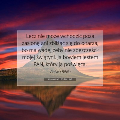 Kapłańska 21:23 POLUBG Obraz Wersetu Biblijnego