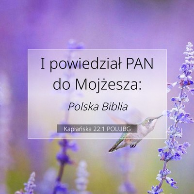 Kapłańska 22:1 POLUBG Obraz Wersetu Biblijnego