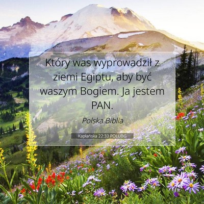 Kapłańska 22:33 POLUBG Obraz Wersetu Biblijnego