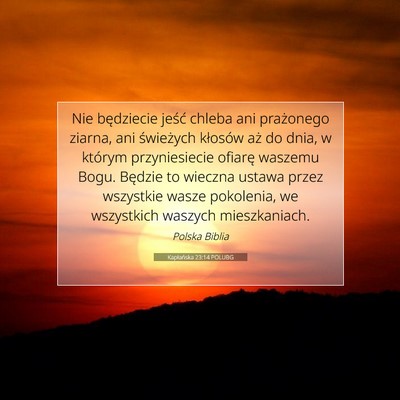 Kapłańska 23:14 POLUBG Obraz Wersetu Biblijnego