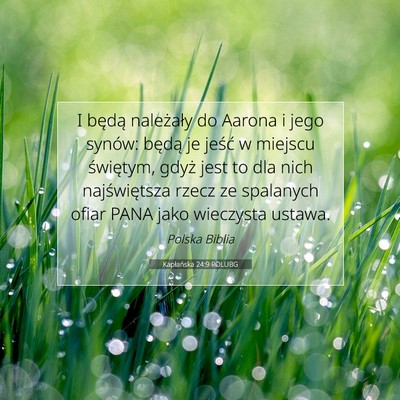 Kapłańska 24:9 POLUBG Obraz Wersetu Biblijnego