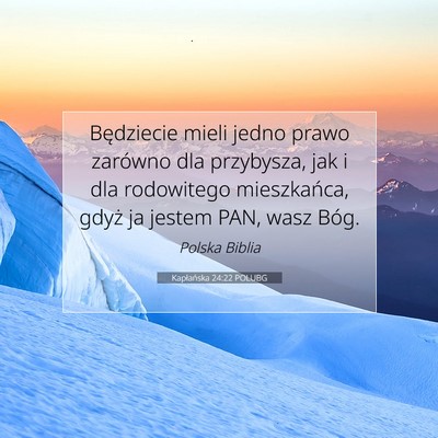 Kapłańska 24:22 POLUBG Obraz Wersetu Biblijnego