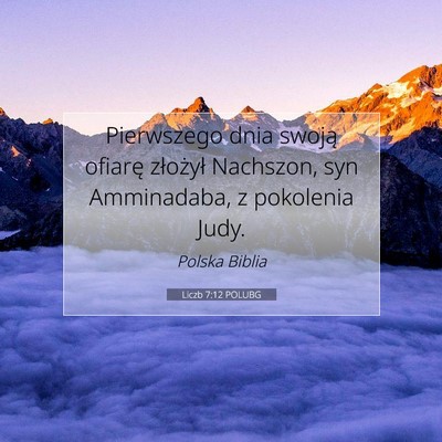Liczb 7:12 POLUBG Obraz Wersetu Biblijnego