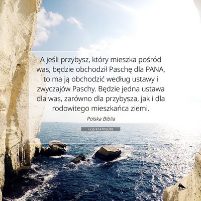 Liczb 9:14 POLUBG Obraz Wersetu Biblijnego