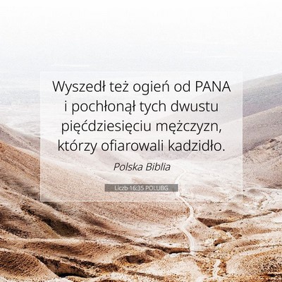 Liczb 16:35 POLUBG Obraz Wersetu Biblijnego
