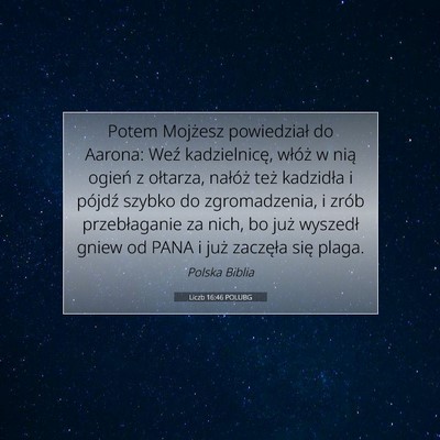 Liczb 16:46 POLUBG Obraz Wersetu Biblijnego