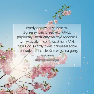 Powtórzonego 1:41 POLUBG Obraz Wersetu Biblijnego