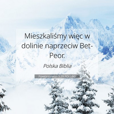 Powtórzonego 3:29 POLUBG Obraz Wersetu Biblijnego