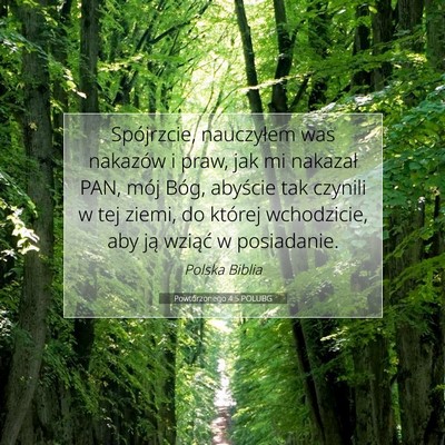 Powtórzonego 4:5 POLUBG Obraz Wersetu Biblijnego