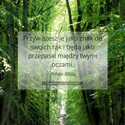 Powtórzonego 6:8 POLUBG Obraz Wersetu Biblijnego