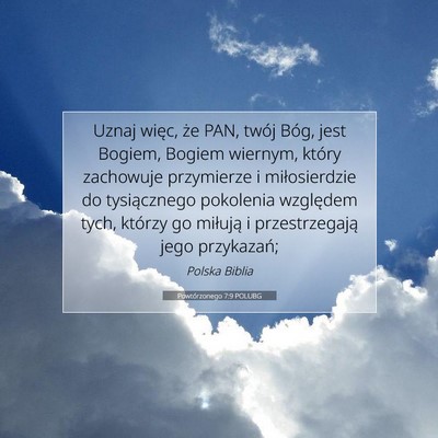 Powtórzonego 7:9 POLUBG Obraz Wersetu Biblijnego