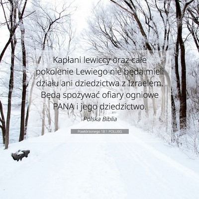 Powtórzonego 18:1 POLUBG Obraz Wersetu Biblijnego