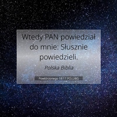 Powtórzonego 18:17 POLUBG Obraz Wersetu Biblijnego