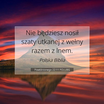 Powtórzonego 22:11 POLUBG Obraz Wersetu Biblijnego