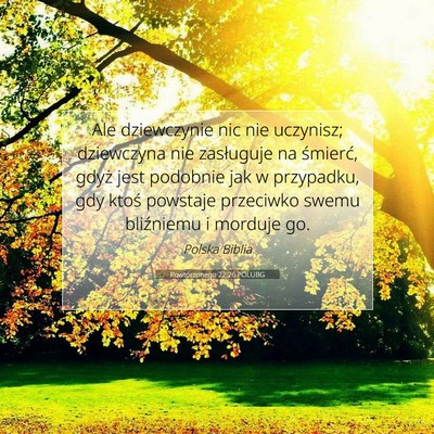 Powtórzonego 22:26 POLUBG Obraz Wersetu Biblijnego