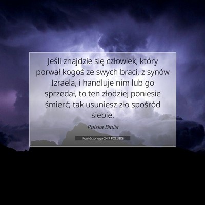 Powtórzonego 24:7 POLUBG Obraz Wersetu Biblijnego