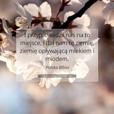 Powtórzonego 26:9 POLUBG Obraz Wersetu Biblijnego