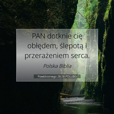 Powtórzonego 28:28 POLUBG Obraz Wersetu Biblijnego