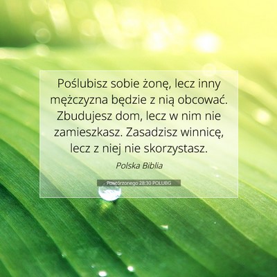 Powtórzonego 28:30 POLUBG Obraz Wersetu Biblijnego