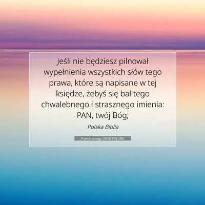 Powtórzonego 28:58 POLUBG Obraz Wersetu Biblijnego