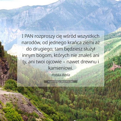 Powtórzonego 28:64 POLUBG Obraz Wersetu Biblijnego