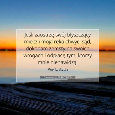 Powtórzonego 32:41 POLUBG Obraz Wersetu Biblijnego