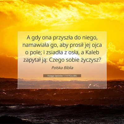 Księga Sędziów 1:14 POLUBG Obraz Wersetu Biblijnego