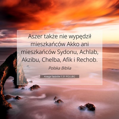 Księga Sędziów 1:31 POLUBG Obraz Wersetu Biblijnego