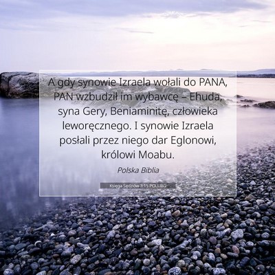 Księga Sędziów 3:15 POLUBG Obraz Wersetu Biblijnego