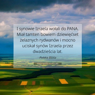 Księga Sędziów 4:3 POLUBG Obraz Wersetu Biblijnego
