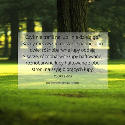 Księga Sędziów 5:30 POLUBG Obraz Wersetu Biblijnego