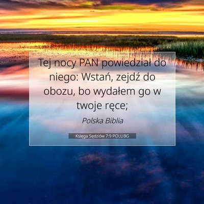 Księga Sędziów 7:9 POLUBG Obraz Wersetu Biblijnego