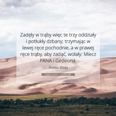 Księga Sędziów 7:20 POLUBG Obraz Wersetu Biblijnego