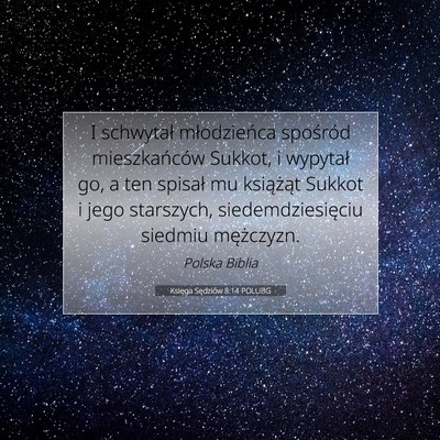 Księga Sędziów 8:14 POLUBG Obraz Wersetu Biblijnego