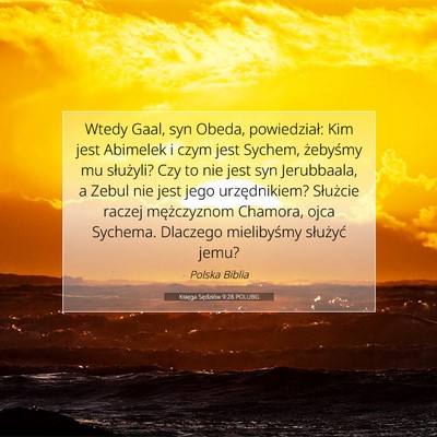 Księga Sędziów 9:28 POLUBG Obraz Wersetu Biblijnego