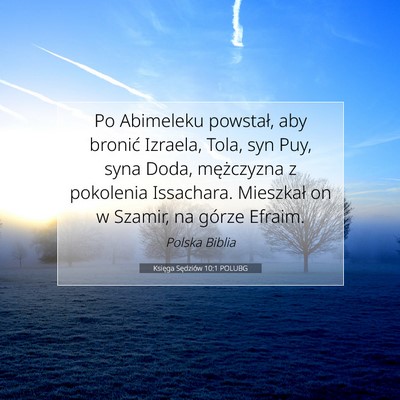 Księga Sędziów 10:1 POLUBG Obraz Wersetu Biblijnego
