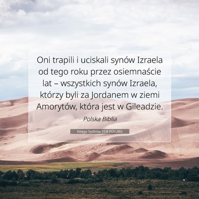 Księga Sędziów 10:8 POLUBG Obraz Wersetu Biblijnego