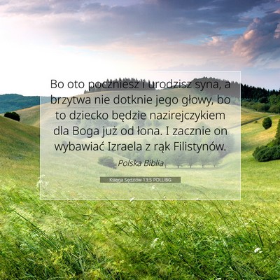 Księga Sędziów 13:5 POLUBG Obraz Wersetu Biblijnego