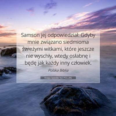 Księga Sędziów 16:7 POLUBG Obraz Wersetu Biblijnego