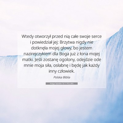Księga Sędziów 16:17 POLUBG Obraz Wersetu Biblijnego