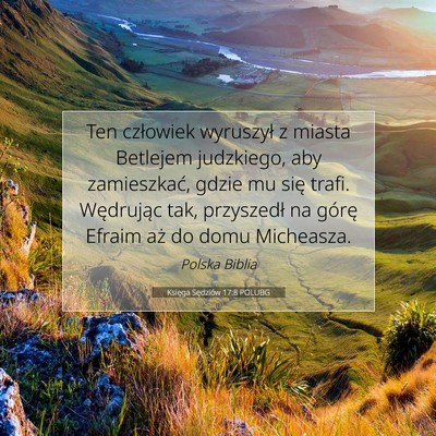 Księga Sędziów 17:8 POLUBG Obraz Wersetu Biblijnego