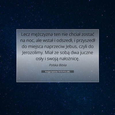 Księga Sędziów 19:10 POLUBG Obraz Wersetu Biblijnego