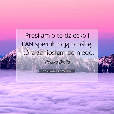 1 Samuela 1:27 POLUBG Obraz Wersetu Biblijnego