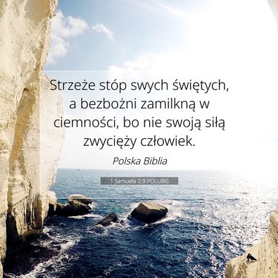 1 Samuela 2:9 POLUBG Obraz Wersetu Biblijnego