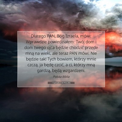 1 Samuela 2:30 POLUBG Obraz Wersetu Biblijnego