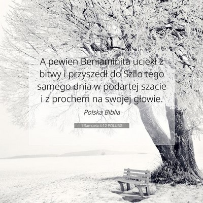 1 Samuela 4:12 POLUBG Obraz Wersetu Biblijnego