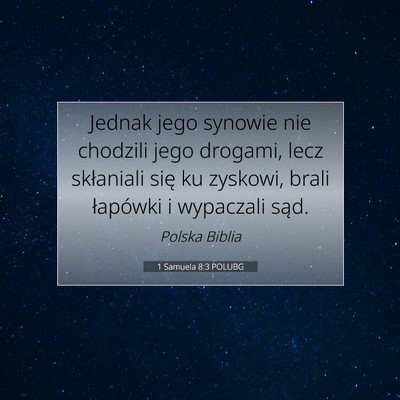 1 Samuela 8:3 POLUBG Obraz Wersetu Biblijnego