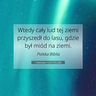 1 Samuela 14:25 POLUBG Obraz Wersetu Biblijnego