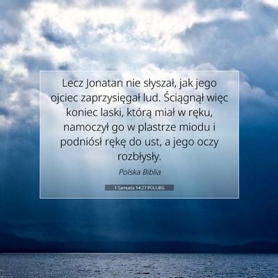 1 Samuela 14:27 POLUBG Obraz Wersetu Biblijnego