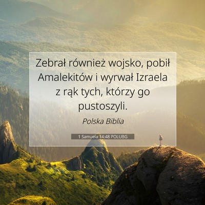 1 Samuela 14:48 POLUBG Obraz Wersetu Biblijnego